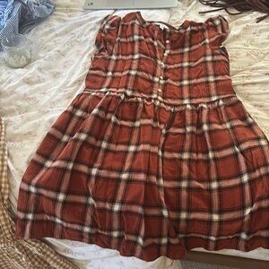 Time and Tru Orange Plaid Dress